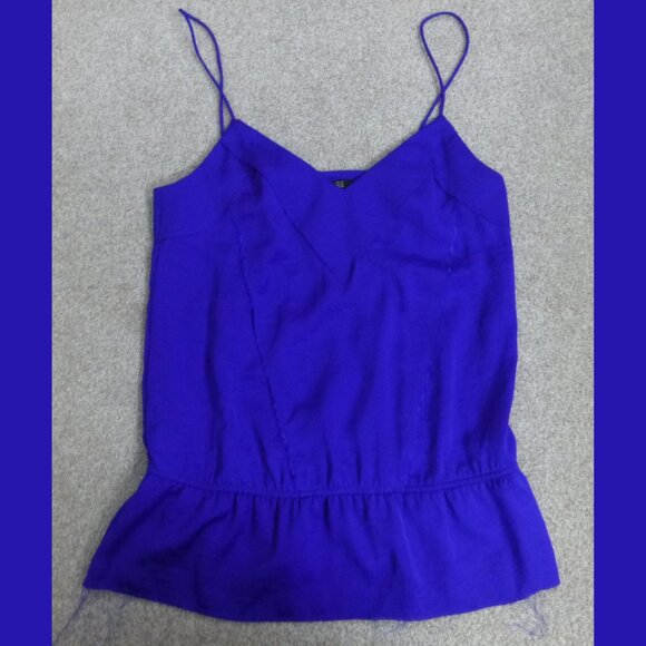 Zara Trafaluc Collection Blue with Frayed Hems Blouse - Picture 15 of 15